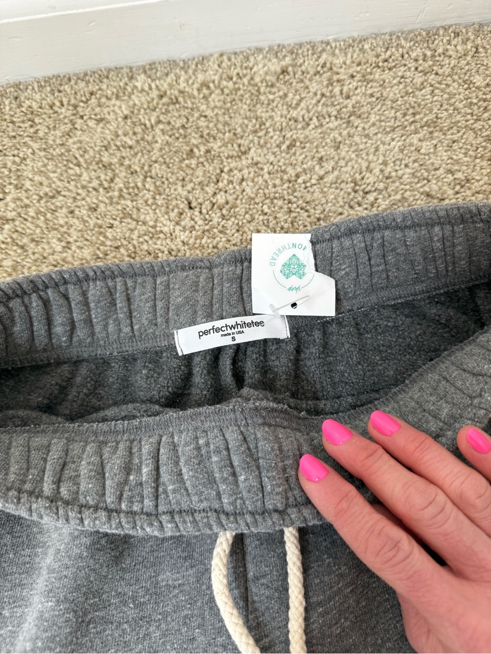 NWT PerfectWhiteTee Michelle Cotton Fleece Sweatpants Size S - Picture 4 of 4